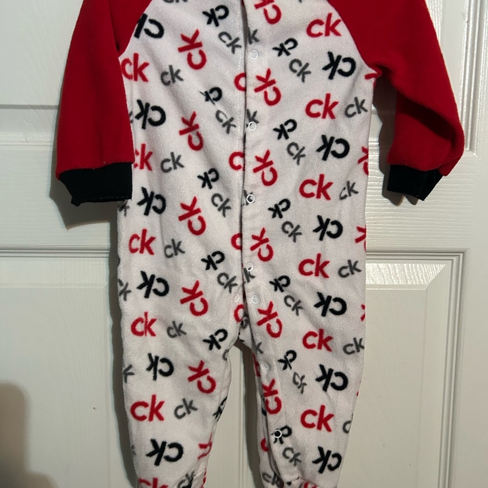 Calvin Klein Kids Red and‎ White Footie